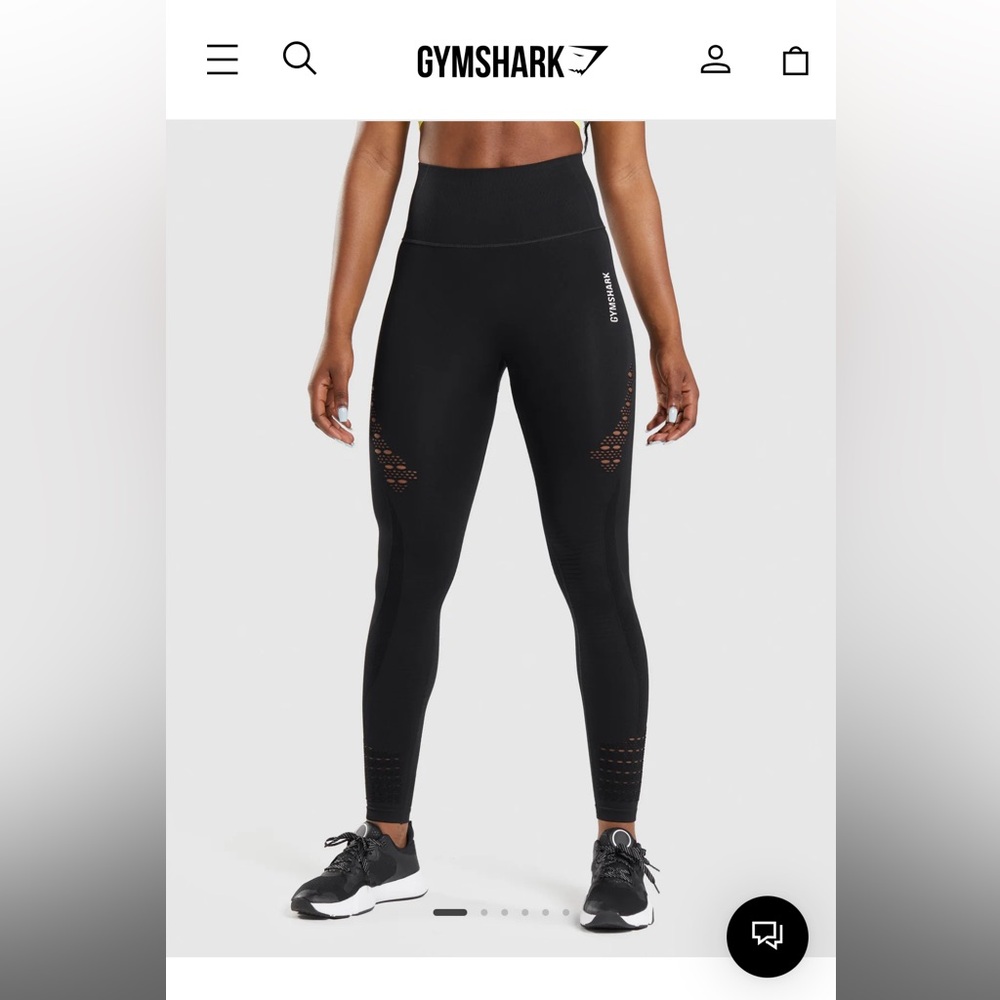 Black Gymshark Energy Seamless Leggings - Medium